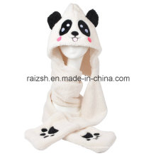 Panda Hats Bufanda Guantes de tres piezas integral para damas